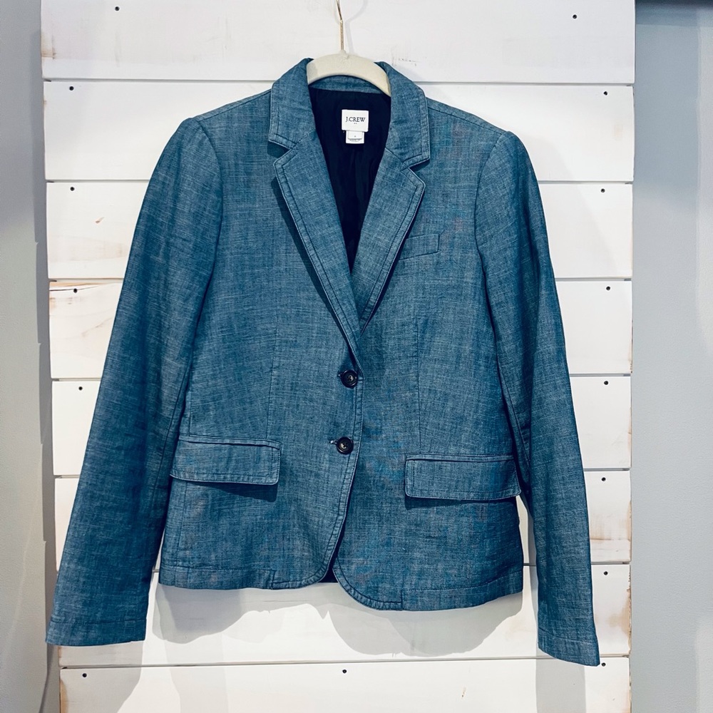J Crew denim style blazer, size 2.